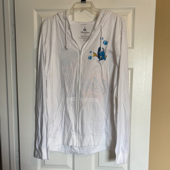 Disney Parks women’s white Dory lightweight full zip hoodie size XL - Picture 1 of 8